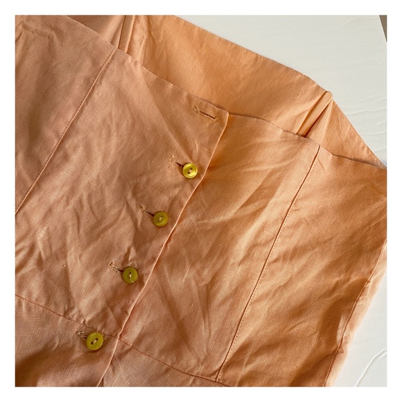 VINTAGE - PEACHY KEEN STRAPLESS LINEN DRESS sz. 8 - Picture 5 of 9